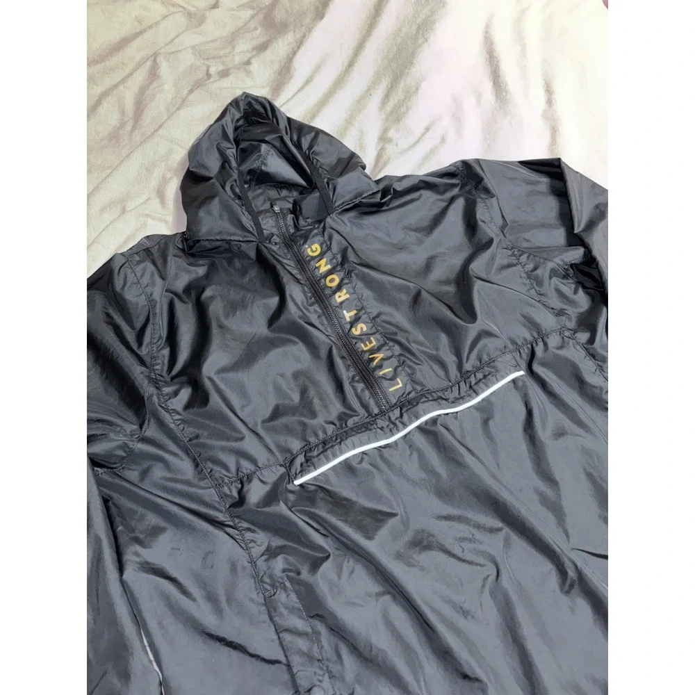 Nike Livestrong Black Yellow Windbreaker Womens Size‎ XXL Zip Up Jacket Hooded